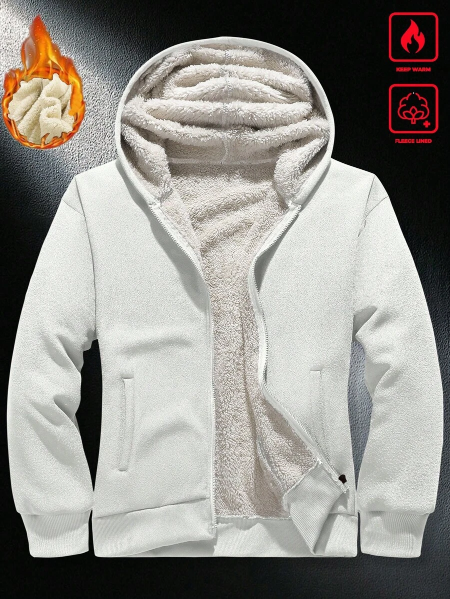 Manfinity Homme 男士长袖连帽保暖休闲立领抓绒卫衣,男士休闲连帽衫,拉链保暖内衬男士连帽衫,男士街头风拉链卫衣,适合日常休闲、周末旅行、户外活动、探险旅行、轻松的工作环境或半正式场合,也是送给男友/丈夫、周年纪念日/生日、派对、圣诞节和新年等场合的理想礼物。 - 杏色 - 查看 1