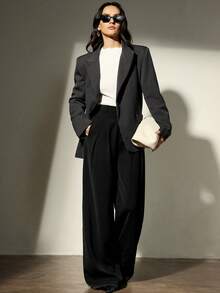 Aveloria Modichic Stand Collar Oblique Placket Blazer, Crafting A High-End Business Look