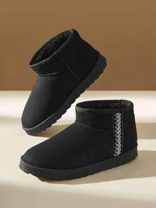 CUCCOO EASI Giày bốt đi tuyết bằng vải nỉ đa năng dành cho nữ, mặc hàng ngày - màu đen - Xem 3