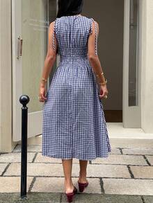 MainGRL 百搭休闲/度假/派对中长连衣裙 - 藏蓝色 - 查看 2