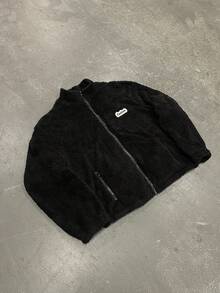 Manfinity EMRG 男士长袖外套，双面抓绒，前拉链口袋，休闲简约设计，适合上学、通勤、约会、拍照等场合，尽显优雅气质。 - 黑色 - 查看 3