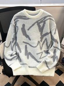 Manfinity Joysei 男士图案落肩毛衣，秋冬款