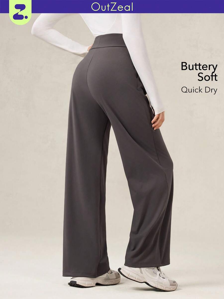 OutZeal Women Sports Pants Daily Casual Lounge Moisture Wicking Buttery Soft High Waist Straight Legs With Pockets
