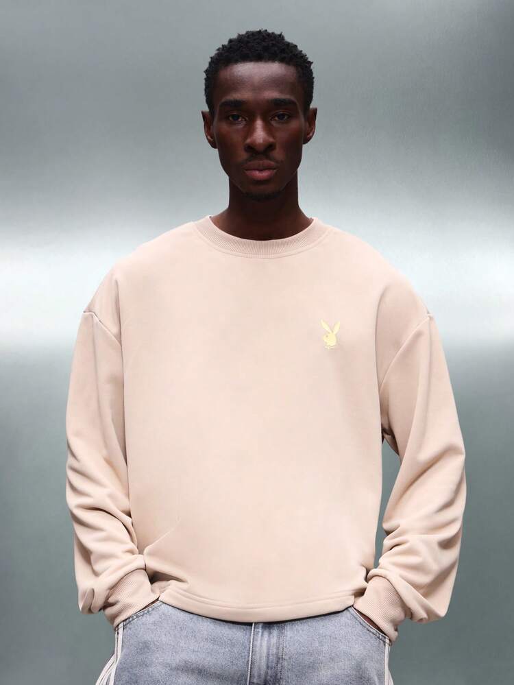 PLAYBOY X SUMWON Oversized Long Sleeve Sweatshirt With Print