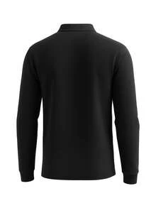 Fred Perry Men's Long Sleeve Polo Shirt Black - Black / White - View 2