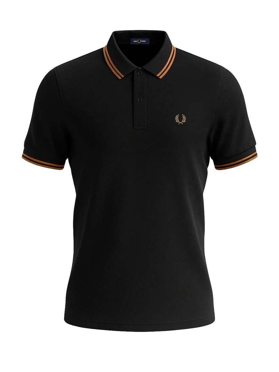 Fred Perry Men's Polo camiseta Black - Negro - Ver 1
