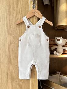 Vintaside Kids 新生儿连体衣，灯芯绒面料，乡村风格，时尚百搭，休闲可爱，男女皆宜，适合新生儿，春、秋、冬三季穿着。 - 杏色 - 查看 4