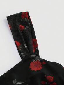 SHEIN MOD 复古碎花方领修身吊带长裙，夏季中长连衣裙，性感连衣裙，优雅连衣裙，飘逸连衣裙，舞会礼服 - 彩色 - 查看 3