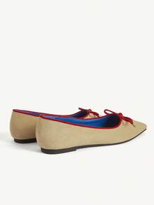 CUCCOO CHICEST Giày bệt mũi nhọn họa tiết bướm thanh lịch dành cho nữ - Màu be - Xem 9