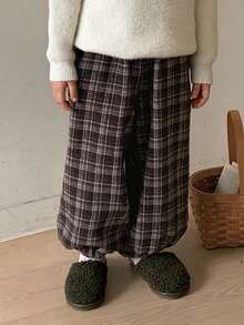 DAZY Young Boys Casual Loose Plaid Pants, Japanese Style For Autumn - Brown - View 6