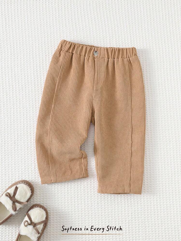 Cozy Pixies Baby Girl Pink Corduroy Casual Pants,Khaki,Autumn,Cute Modest - Camel - View 3