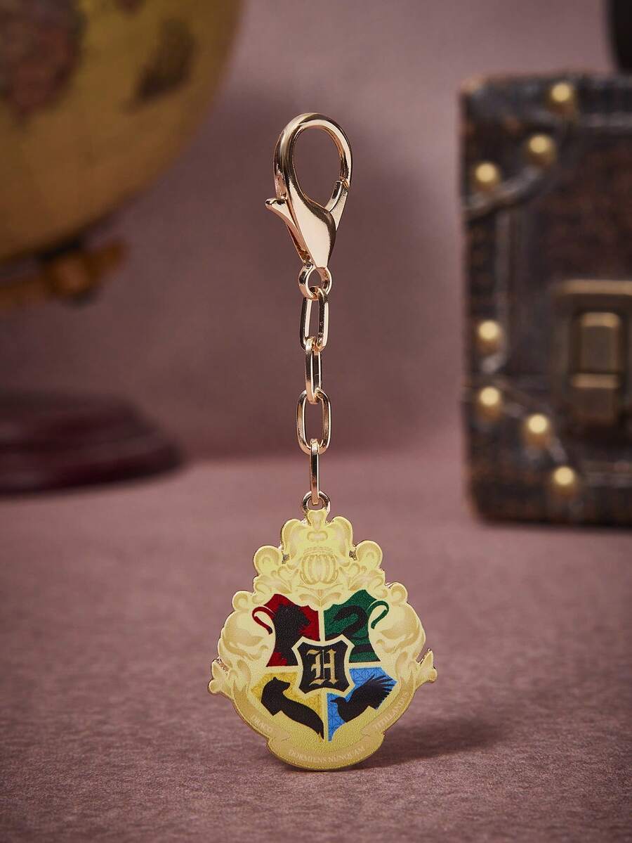 HARRY POTTER X SHEIN 1pc Fashionable Women's Cute Cartoon Pattern Printed Keychain, Niche Versatile, Also Suitable For Bag Pendant, Fit For Party, Concert, Festival - Gold - View 1