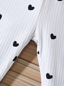 SHEIN Vintaside Kids Set de 5 leggings con diseño de corazón lindos para bebé niña, suaves, cómodos, elásticos, de piel amigable, esenciales para otoño/invierno, con opciones de multicolor - Morado - Ver 4