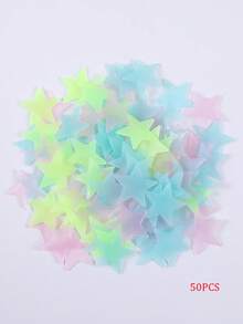 100pcs Glow-In-The-Dark Star Wall Stickers - Self-Adhesive, Space-Themed Decor For Bedroom, Living Room, Ceiling | Ideal For Parties & Events, Party Wall Decor|Glowing Star Decor|Reusable Wall Stickers, Star Decorations The Colorful Luminous Star And Moon Set Can Be Freely Pasted Together, And The Three-Dimensional Wall Stickers Are Glowing Stars