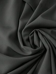 DreamSkyne Đầm dài tay ngắn cổ chữ V màu trơn thanh lịch cỡ lớn dành cho nữ - màu đen - Xem 5