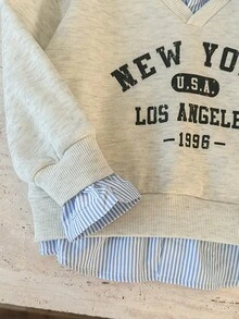 Pixure Young Kid Casual Versatile Commuting School Style Loose Fit Sweatshirt With Shirt Collar,Casual And Stylish, Suitable For Autumn And Winter Wear,Kids' Sweatshirt - Multicolor - View 6