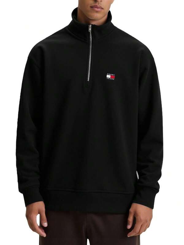 Tommy Hilfiger Men's 1/4 Zip Sweatshirt Black