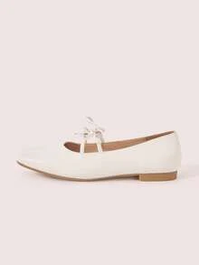 CUCCOO DOLLMOD Giày lười đế bằng họa tiết nơ đa năng thường ngày dành cho nữ - Màu be - Xem 7