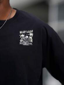 Heavens Edit 男士时尚印花宽松短袖T恤 | 优雅设计 | 夏季必备 | 轻松搭配，展现你的风格 - 黑色 - 查看 3