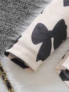 Elladie kids 2件套女童爱心印花荷叶边长袖T恤和打底裤，春秋季 - 彩色 - 查看 6