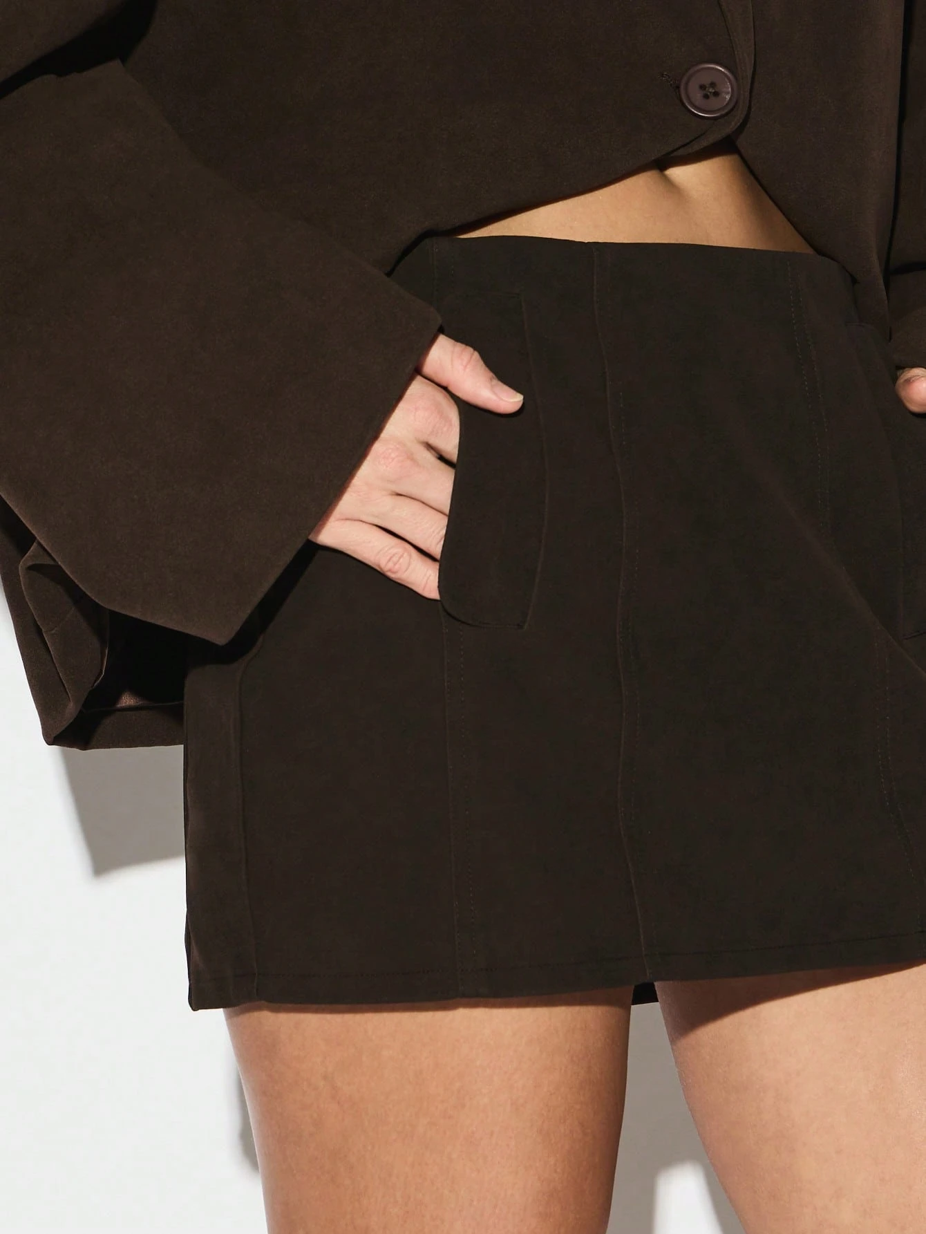 KIZN Mini Skirt With Side Pockets And Seam Detail