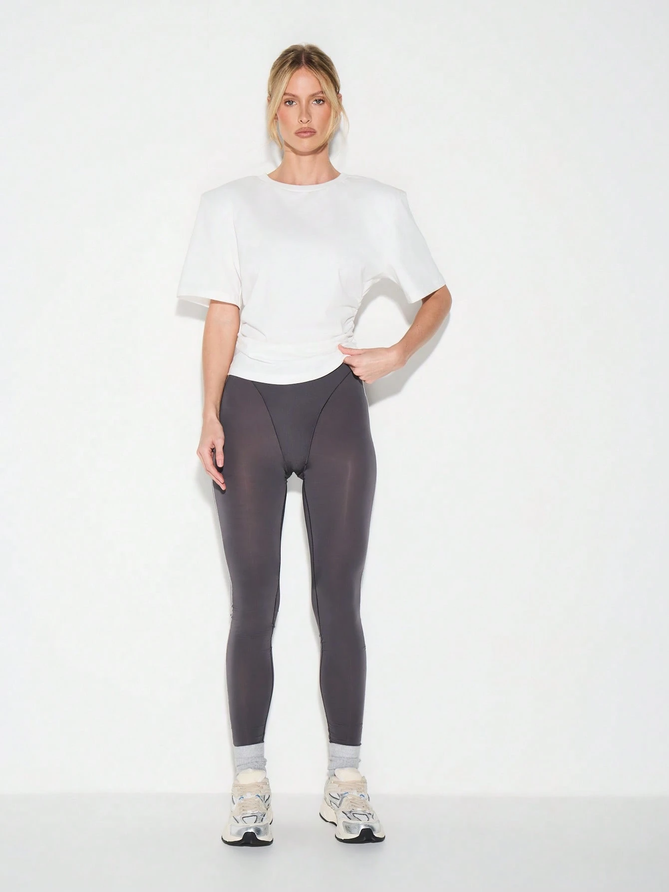 KIZN Shoulder Pad Crew Neck Tee