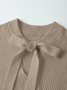 Franclia New Stylish Elegant Versatile High-Quality Women Knitted Sweater Dress, Autumn - Apricot - View 5