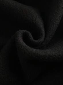 GlowEve CURVE 大码女式抽绳口袋休闲连帽卫衣，荷叶边装饰，长袖 - 黑色 - 查看 7