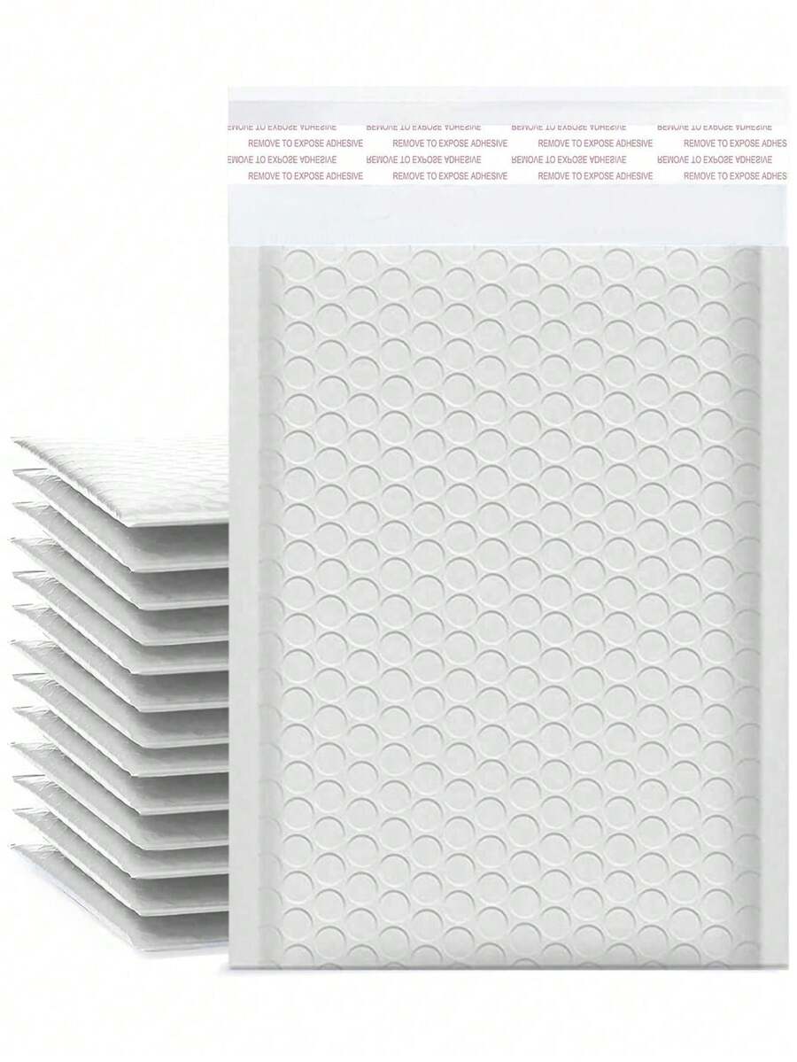 20个装气泡膜快递信封，白色自封防水运输袋，适用于珠宝和化妆品 - 白色 - 查看 1