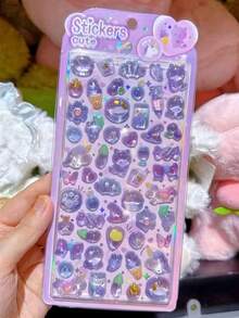 Joivida 1 miếng dán 3D nổi, hình động vật hoạt hình dễ thương như chim cánh cụt, mèo, thỏ, khủng long, nhãn dán trang trí DIY cho sổ lưu niệm, sổ tay, ốp điện thoại, túi xách và trang trí cửa sổ, nhãn dán đặc, nhãn dán nhật ký, nhãn dán trao đổi với bạn bè - Nhiều màu - Xem 7