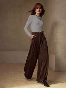 MOTF PREMIUM HIGH STRETCH SKIN-FRIENDLY SOLID COLOR ROUND NECK SLIM FIT FASHIONABLE LONG SLEEVE VERSATILE WOMEN'S BASE LAYER TOP - Light Grey - View 4