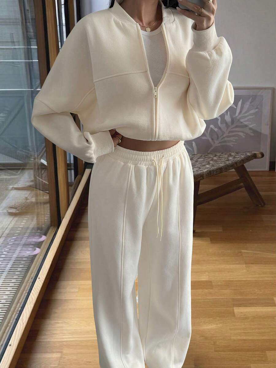 DAZY 女士立领拉链运动套装，秋冬季