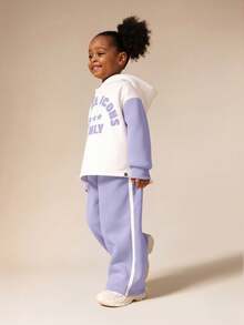 Bộ đồ thể thao SUMWON cỡ lớn in hình biểu tượng tương lai gồm áo hoodie và quần ống rộng, thích hợp cho trẻ em mặc thường ngày hoặc đi nghỉ mát. - Nhiều màu - Xem 7