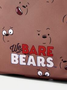 We Bare Bears X SHEIN حقيبة كروس بودي نسائية أنيقة وجميلة مطبوعة بصور الكلاب - بني - مشاهدة 4