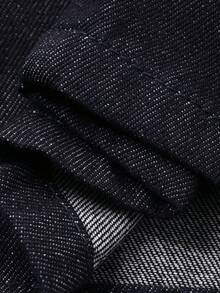 DAZY 少女拼接豹纹腰带口袋阔腿休闲牛仔裤 - 寶藍色 - 查看 8