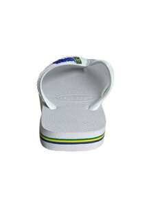 Havaianas Brazil Logo Unisex Flip Flops Green Olive 4110850-5983 - White - View 4