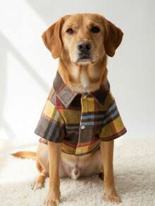 PETSIN 1 件圣诞宠物格子羊毛拼布衬衫，秋冬保暖