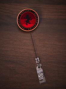 HARRY POTTER X SHEIN 1 pieza Broche de acrílico con brillo y estampado de dibujos animados divertidos, extensible libremente, rotación de 360°, de moda y lindo, con cierre de fácil uso - Rojo - Ver 2