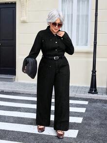 EMERY ROSE Quần Jeans Denim Giặt Thường Ngày Cho Kỳ Nghỉ Cỡ Lớn - màu đen - Xem 5