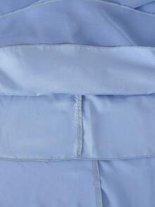 少女款，优雅蓝色吊带露肩雪纺长裙，适合晚宴、派对、圣诞节、万圣节、婚礼、舞会、毕业典礼、返校季及其他场合。 - 藍色 - 查看 5