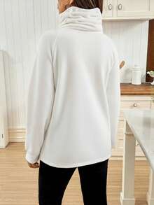 SHEIN 双层加厚连帽三合一外套，多功能孕妇背巾婴儿背带抓绒 - 米色 - 查看 2