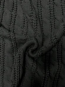 Chiquease 新款复古编织镂空设计单排扣针织上衣 - 黑色 - 查看 4