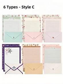 SHEIN Animal Theme Stationery Set With Writing Paper & Envelopes,A5 Writing Paper , Cute Stationery Kit Suitable For Love Letters, Invitations, Graduation Ceremony, Greeting Cards