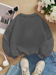 Sudadera estampada "CHICAGO U.S.A." - moderna, urbana y cómoda con estilo universitario premium - Gris Oscuro - Ver 2