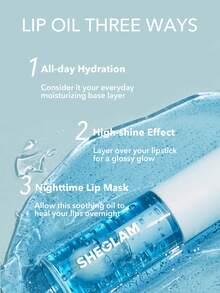 SHEGLAM Jelly Wow Hydrating Lip Oil--Blue Berry Moisturizing Clear Lip Gloss Plumping Non-Sticky Lip Care High Shine Finish Nourishing Blueberry Extract Liquid Lip Cosmetics  Lip Gloss Brand Beauty Makeup Face Paint Cosmetic For Women Girls Perfect For Winter Ideal For Y2K Fancy Fashion Suitable For Birthday Christmas Gift Party Ready Best Color