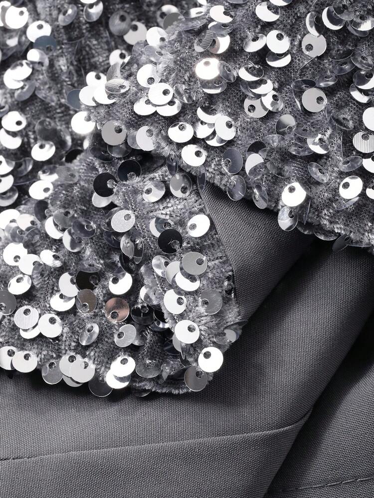 Women's Sequin Patchwork Fitted Elegant Glamorous Skirt New Year Christmas Carnival