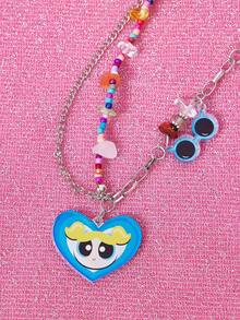 THE POWERPUFF GIRLS X SHEIN Collares superpuestos para mujer - Multicolor - Ver 4