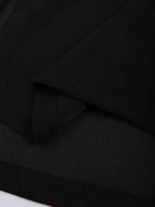Franclia Elegant Plus Size Black Woven Fabric Long Mermaid Skirt With Graphic Embroidery Detail - Black - View 4