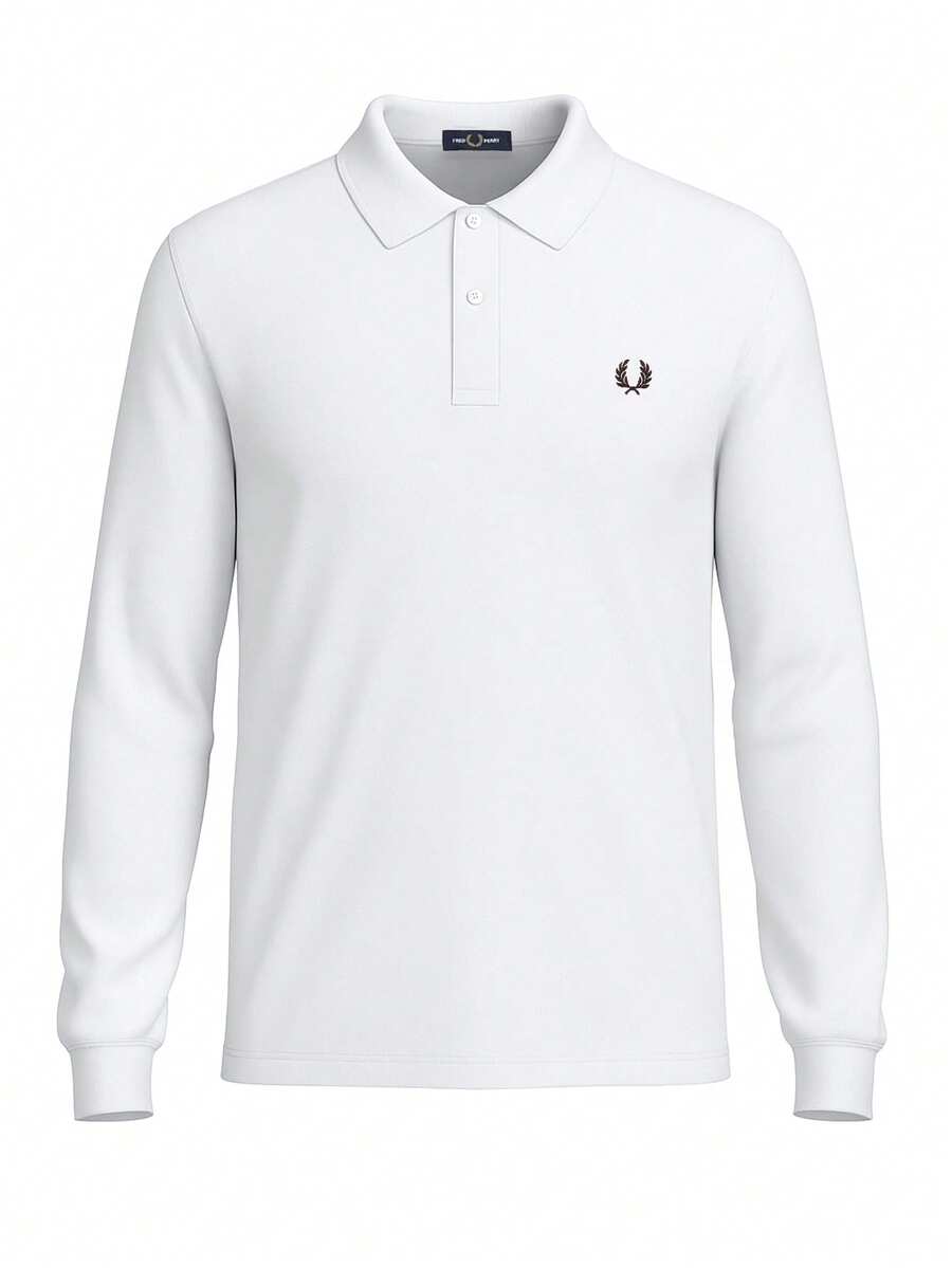 Fred Perry Men's Long Sleeve Polo Shirt White - White - View 1