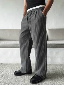 HUEFORM Men's Casual Striped Loose Fit Pants, Suitable For Daily Casual Wear, Weekend Outings, Parties, Etc. This Pant Is An Indispensable Versatile Item In A Man's Wardrobe And Makes A Great Gift For A Boyfriend Or Husband.